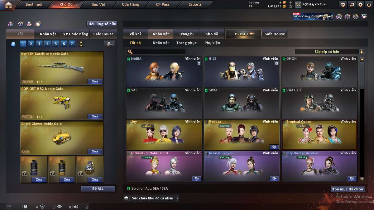 shop acc cf uy tin gia re